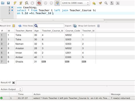 mysql resultset.